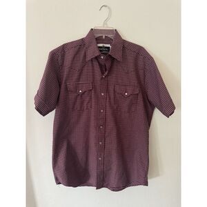 Vintage Ranch and Town Pearl Snap Shirt Mens Size L 16 1/2 Western‎ MADE IN USA